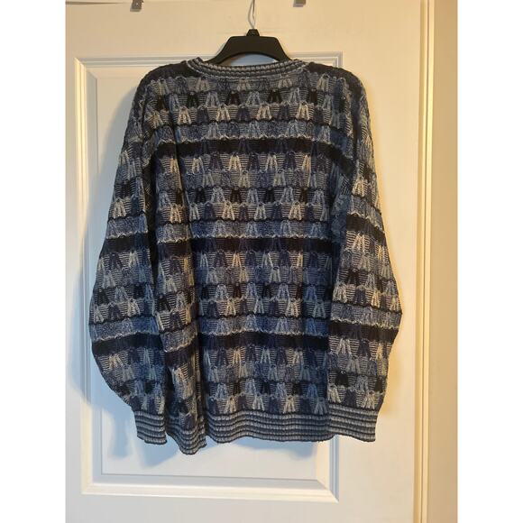GUC Protege Collection Men's Crew Neck Sweater Patterned Blue Size XL - Picture 3 of 5